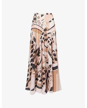 PUCCI Vivara Printed Cotton Maxi Skirt - Natural