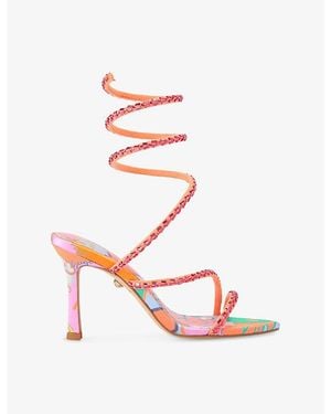Kurt Geiger Spiral Asymmetric Heeled Woven Sandals - Pink