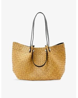 AllSaints Allington Straw Tote Bag - Metallic