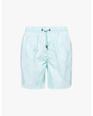 Daily Paper Dotted Graphic-Print Logo-Print Swim Shorts - Blue