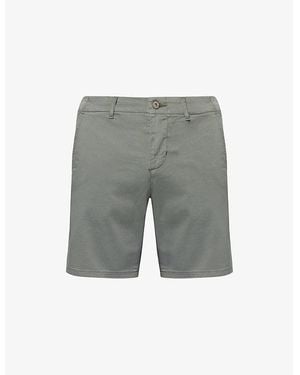 PAIGE Phillips Mid-Rise Cotton-Chino Shorts - Grey