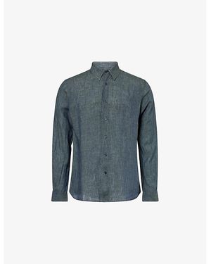 Orlebar Brown Justin Long-Sleeve Linen Shirt - Blue