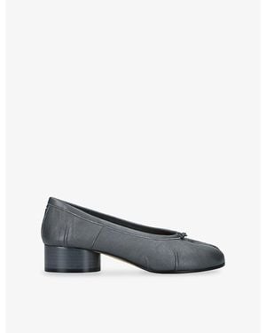 Maison Margiela Tabi Ballerina Leather Heeled Shoes - Blue