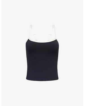 WE Are Tala Dayflex Built-In Support Bandeau Racer Stretch-Woven Vest Top - Blue