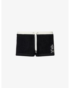 Juicy Couture Logo-Appliquéd Cotton-Terry Shorts - Black