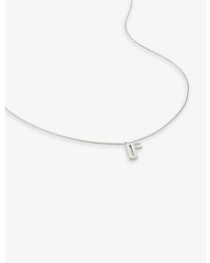 Monica Vinader F Letter-Charm Sterling- Pendant Necklace - White