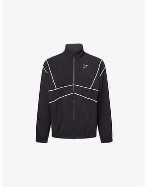GYMSHARK Retro Crinkle Nylon Track Jacket - Black