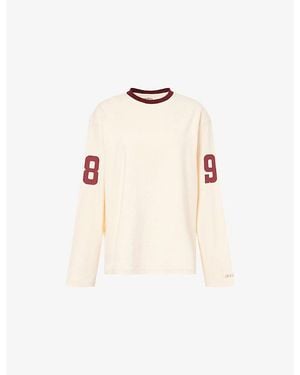 Ru & Rocka Football Long-Sleeves Cotton-Jersey T-Shirt - Natural