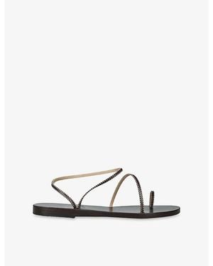 Ancient Greek Sandals Eleftheria Stitch Leather Sandals - White