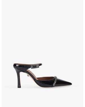 Kurt Geiger Strass Patent-Leather Heeled Mules - Black