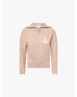 Isabel Marant Koxy Intarsia-Logo Knit Cardigan - Natural