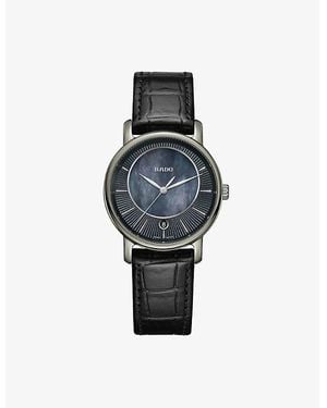 Rado R14064915 Diamaster Ceramic And Leather Watch - Blue