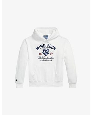 Polo Ralph Lauren X Wimbledon Relaxed Cotton-Jersey Hoody - White