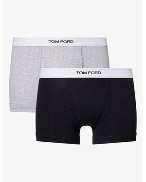 Tom Ford Classic Pack Of Two Cotton-Jersey Boxer Briefs - Blue
