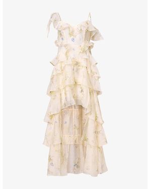 AllSaints Sienna Ruffled Woven Maxi Dress - Natural