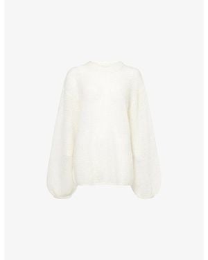 Stylein Nella Sheer Knitted Mohair-Blend Jumper - White