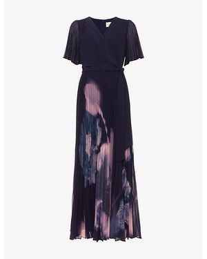 Phase Eight Petite Abigail Floral-Print Woven Maxi Dress - Blue