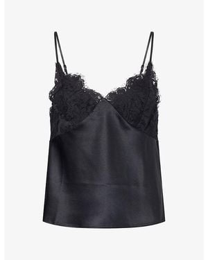 Reformation Blythe Silk Top - Black