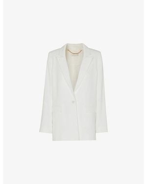 Whistles Andie Notch-Lapel Woven Wedding Blazer - White