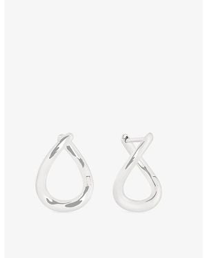 Astrid & Miyu Molten 14Ct- Hoop Earrings - White