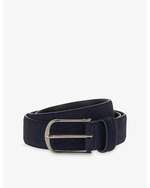 BOGGI Printed Suede Belt - Blue