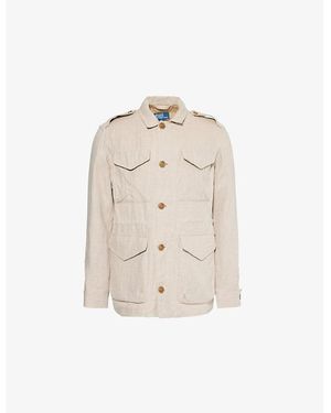 Polo Ralph Lauren Field Buttoned-Pockets Relaxed-Fit Linen Jacket - Natural