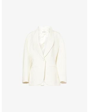 RÓHE Frames Balloon Cinched-Waist Wool Blazer - White