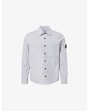 Stone Island Micro Cord Cotton Shirt - Blue