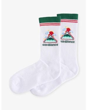 CASABLANCA Stretch-Cotton Blend Socks - White