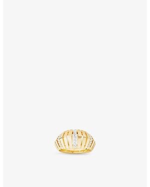 Apm Monaco Ice 18Ct- Plated Sterling- And Cubic Zirconia Ring - Metallic