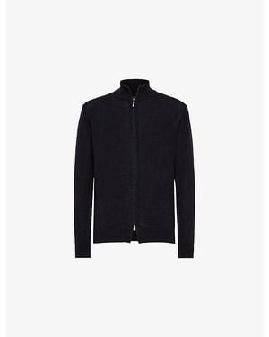 BOGGI Full-Zip Merino Wool Sweater - Blue