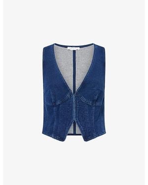 GOOD AMERICAN Jeanius Tailored Denim Waistcoat - Blue