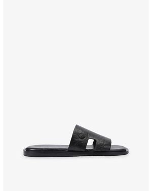 Kurt Geiger Bond Flat Leather Slides - Black