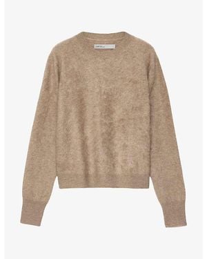 AllSaints Ada Cropped Round-Neck Cashmere Jumper - Natural