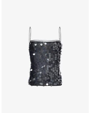 16Arlington Suero Sequin-Embellished Mesh Top - Black