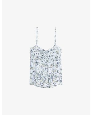 Zadig & Voltaire Cippie Floral-Print Woven Cami Top - Blue