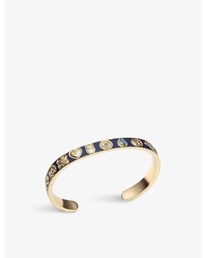 La Maison Du Couturier With Love Darling Global Goal Remelted-Brass, Zircon And Enamel Cuff Bracelet - Metallic