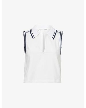 Fp Movement Forehand Collared Polo Stretch-Woven Polo Top - White