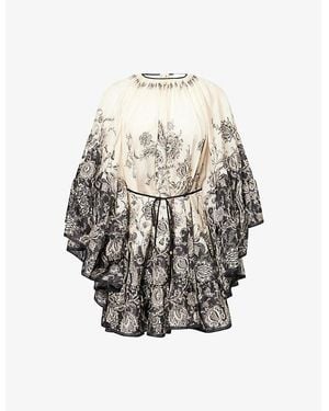 Zimmermann Rhiannon Lantern Silk Mini Dress - Multicolour