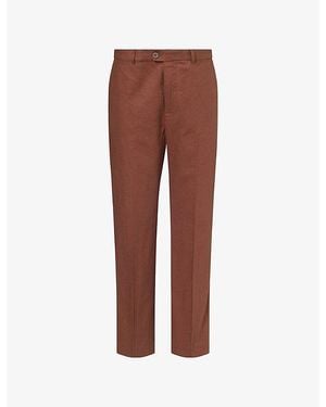 Percival Tailored Linen Trousers - Brown