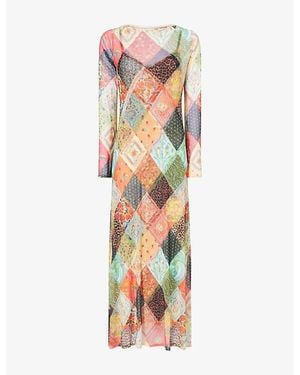 Never Fully Dressed Jardin Du Soleil Aria Mesh Maxi Dress - Multicolour