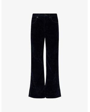 ME+EM Elongator Flared-Leg Velvet-Denim Jeans - Black