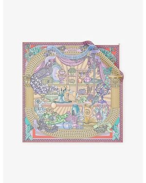 BVLGARI Curiosity Printed Square Silk-Twill Scarf - Blue