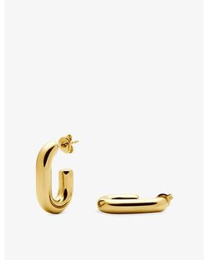 Missoma Chubby Oval Small 18Ct Pvd-Plated Stainless-Steel Hoop Earrings - Metallic