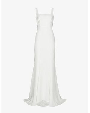 Whistles Mia Square-Neck Crepe Wedding Gown - White