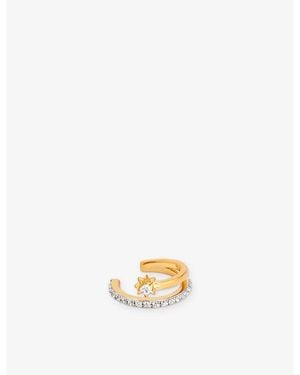 Astrid & Miyu Cosmic Illusion 18Ct- Plated Sterling- And Cubic Zirconia Ear Cuff - Metallic