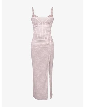 knee length dresses for ladies HOUSE OF CB Romy Mesh Bodycon Maxi Dress  Luxe by Kan