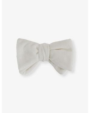 Reiss Hike Double-Layered Velvet Bow Tie - White