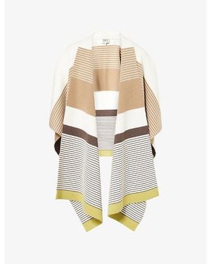 Twp Wrapped-Around Striped Cashmere Cardigan - Metallic