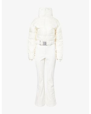 BO+TEE Belted Layered Waterproof-Shell Ski Suit - White